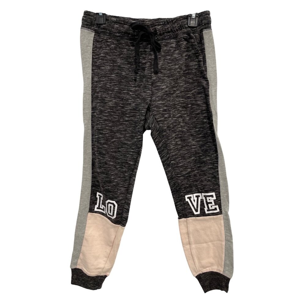 Inspired Hearts Pull On Jogger Pants Women M Drawstring Colorblock Sporty Lounge